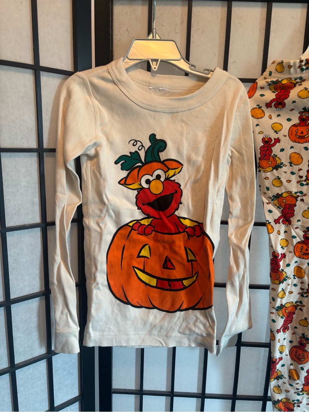 Hanna Andersson Cream Kids Pajamas Sesame Street Elmo with Orange Pumpkin
